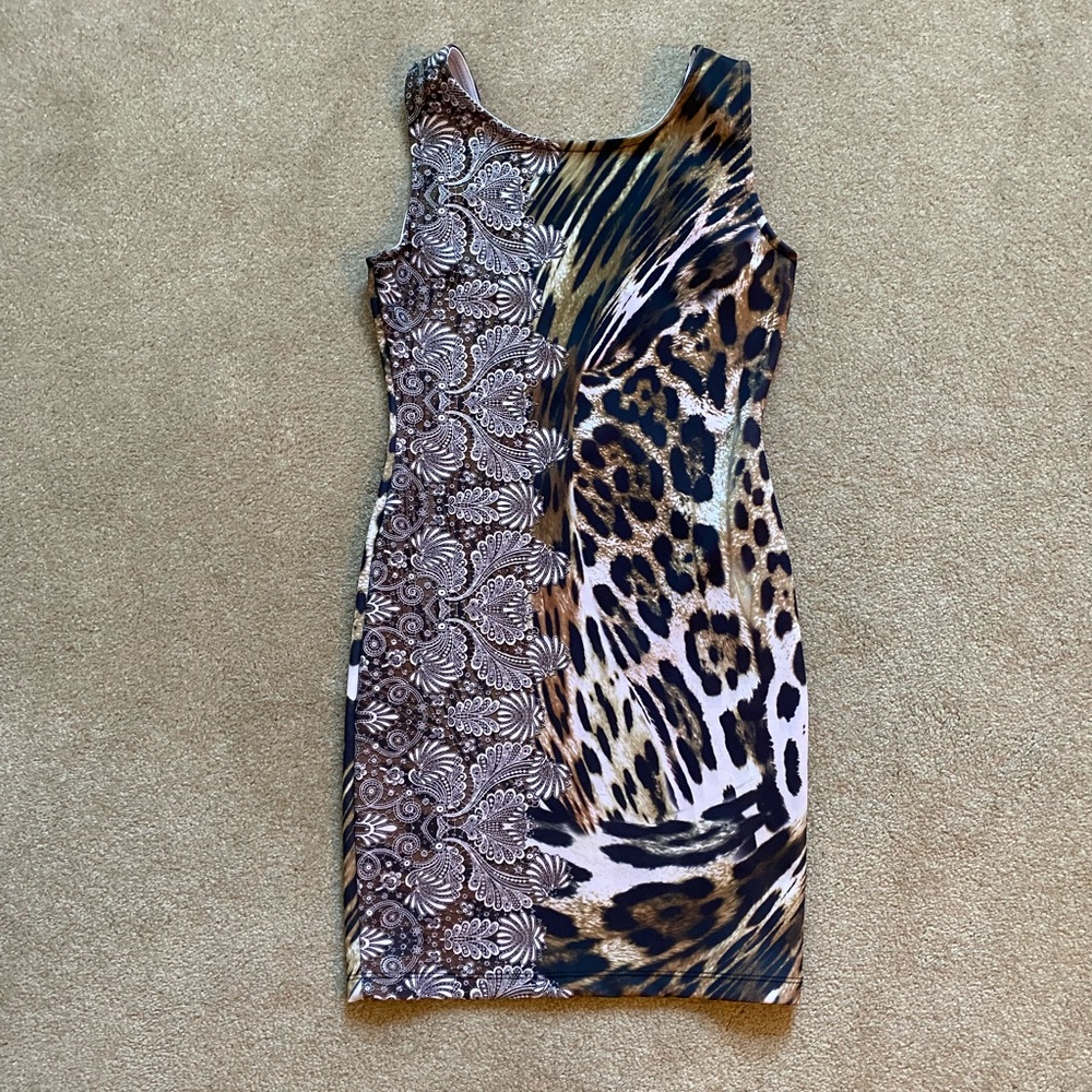 2b Bebe animal print body on dress